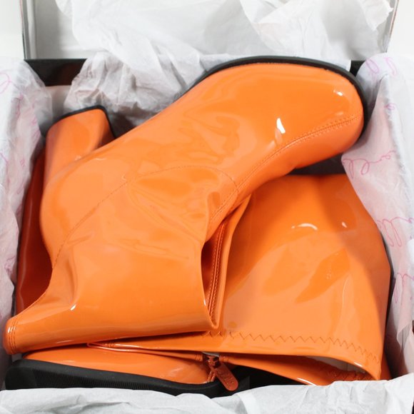 Ellie 3" Gogo Boots With Zipper - Orange 9M - Picture 5 of 6